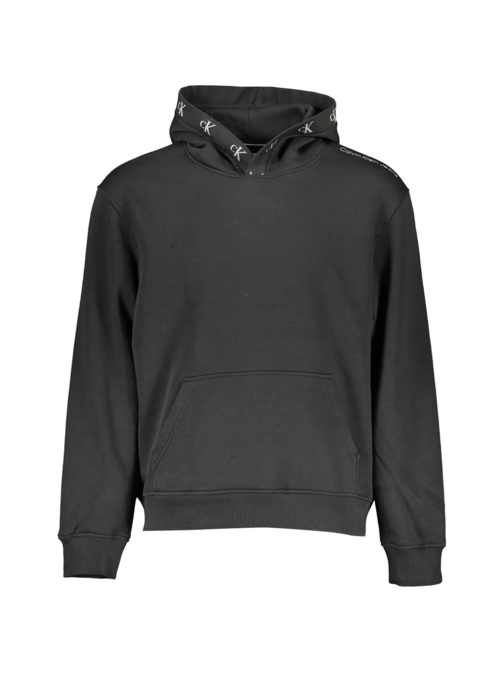 Calvin Klein 로고 테이프 후디 | 블랙