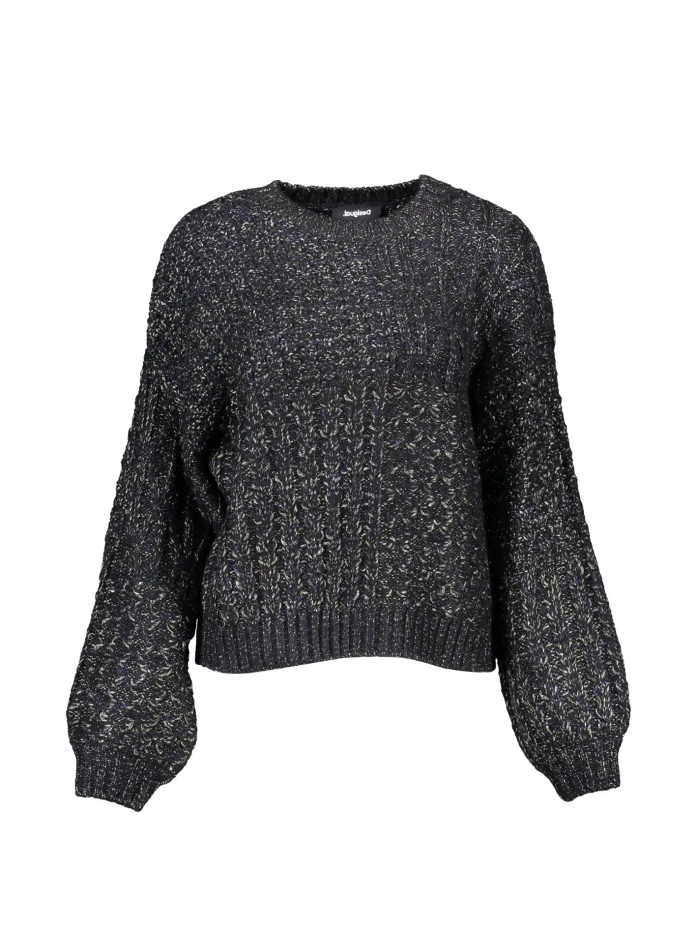 Desigual cable-knit balloon-sleeve sweater - Nero