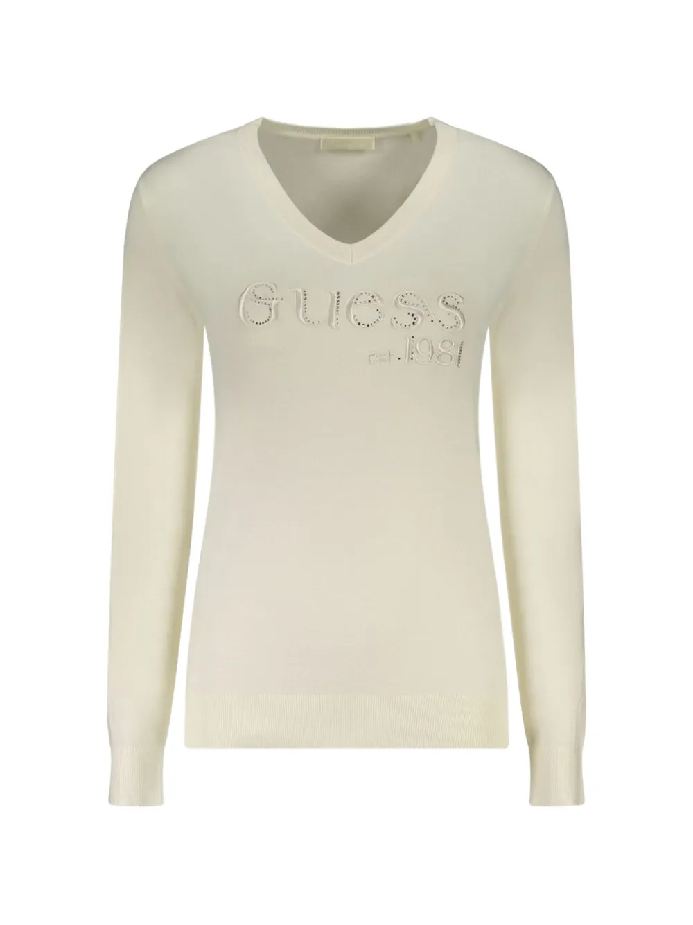 GUESS USA logo-embroidered V-neck top - Toni neutri