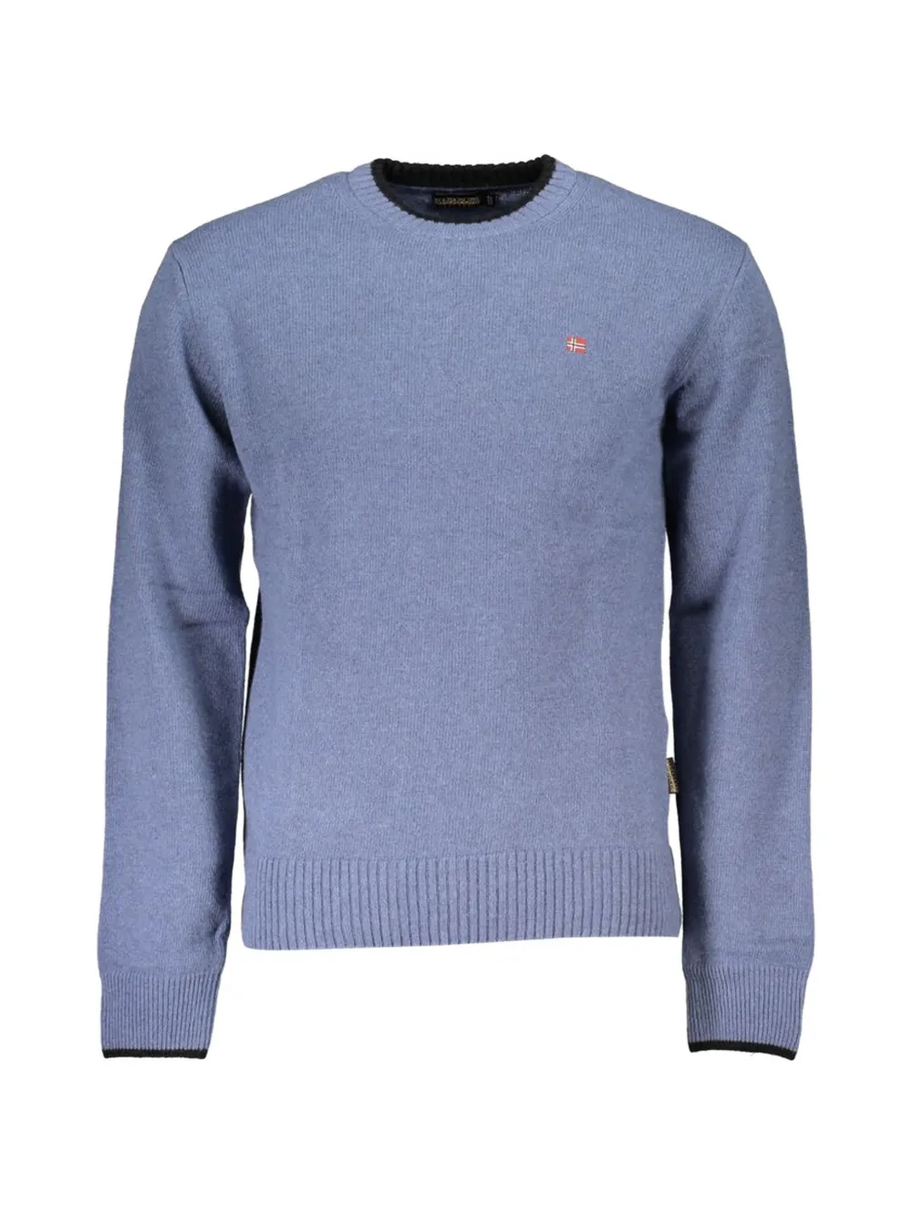 Napapijri logo-patch crew-neck sweater - Blu
