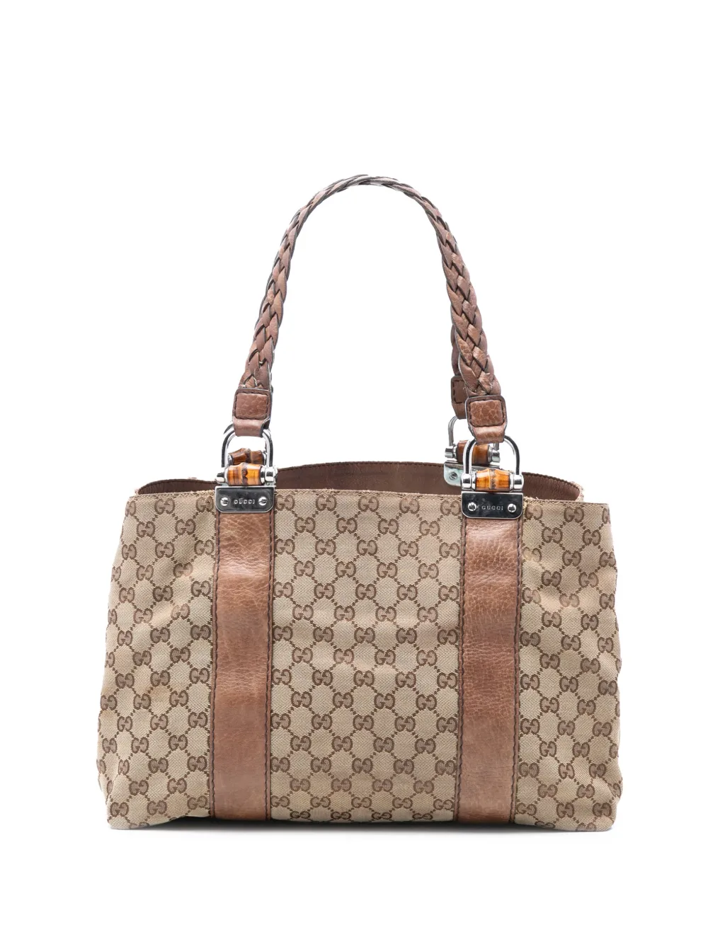 Gucci Pre-Owned Borsa tote Libeccio media in tela GG e bambù 2016-2025 - Toni neutri