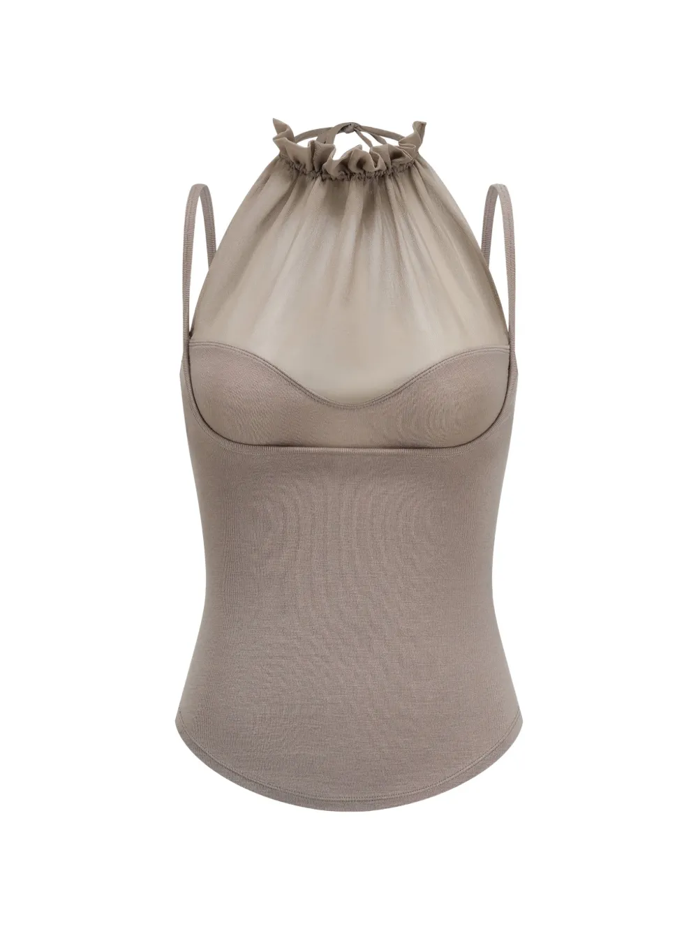 OUDE WAAG ruffled halter-neck top - Nude
