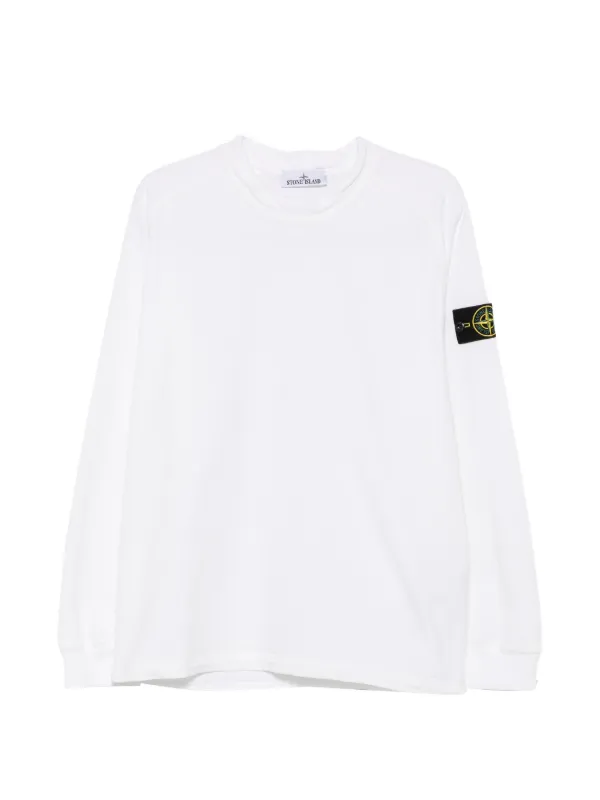 タイムセール　STONE  ホワイトシャツ ロゴパッチ付き Stone Island ロゴパッチ セーター | ホワイト | FARFETCH JP