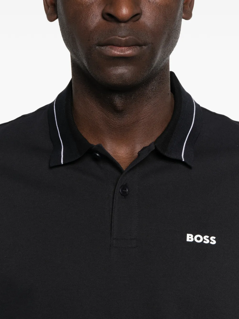 BOSS Poloshirt met logoprint Zwart