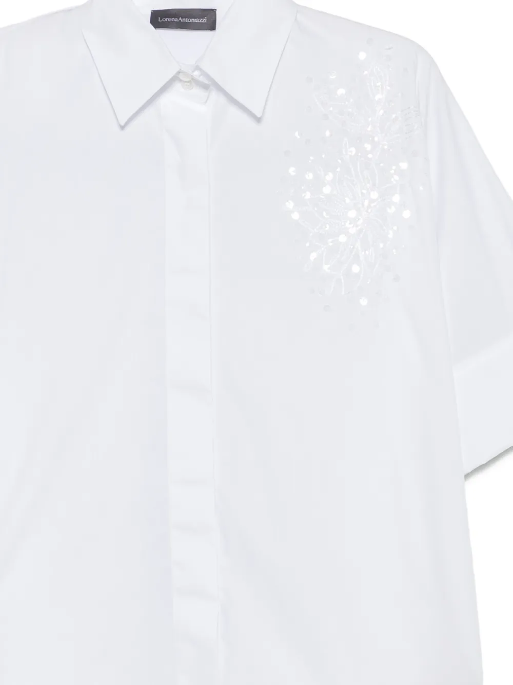 Lorena Antoniazzi T-shirt verfraaid met pailletten Wit