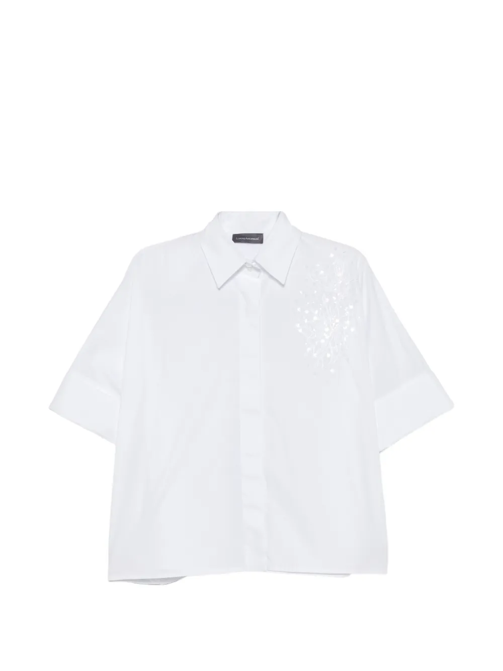 Lorena Antoniazzi sequin-embellished short-sleeve shirt - Bianco