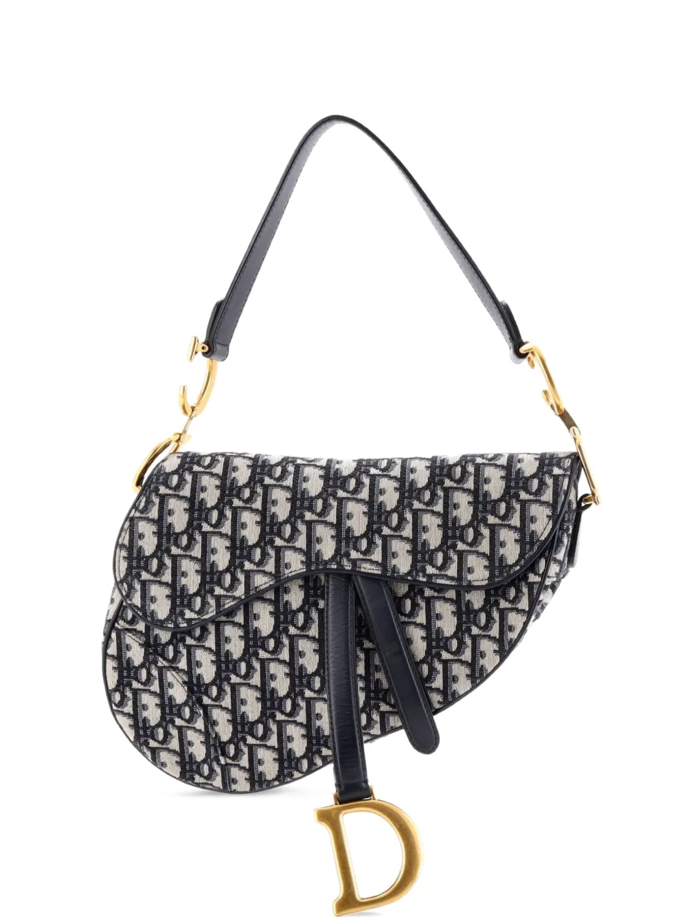 Christian Dior Pre-Owned Mittelgroße Saddle Oblique Schultertasche aus Canvas - Blau