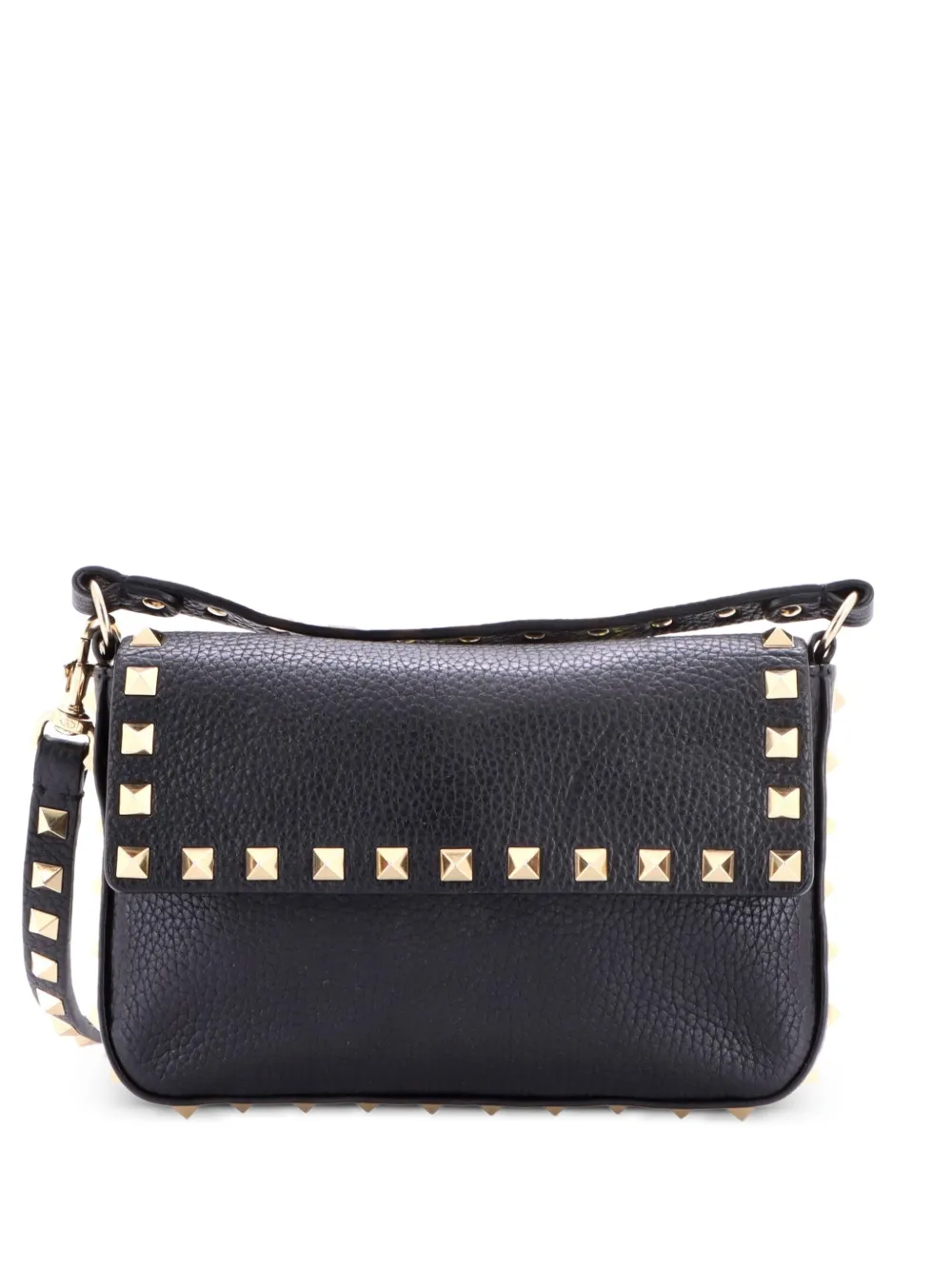 Valentino Garavani Pre-Owned Borsa a tracolla Rockstud mini in pelle con manico - Nero