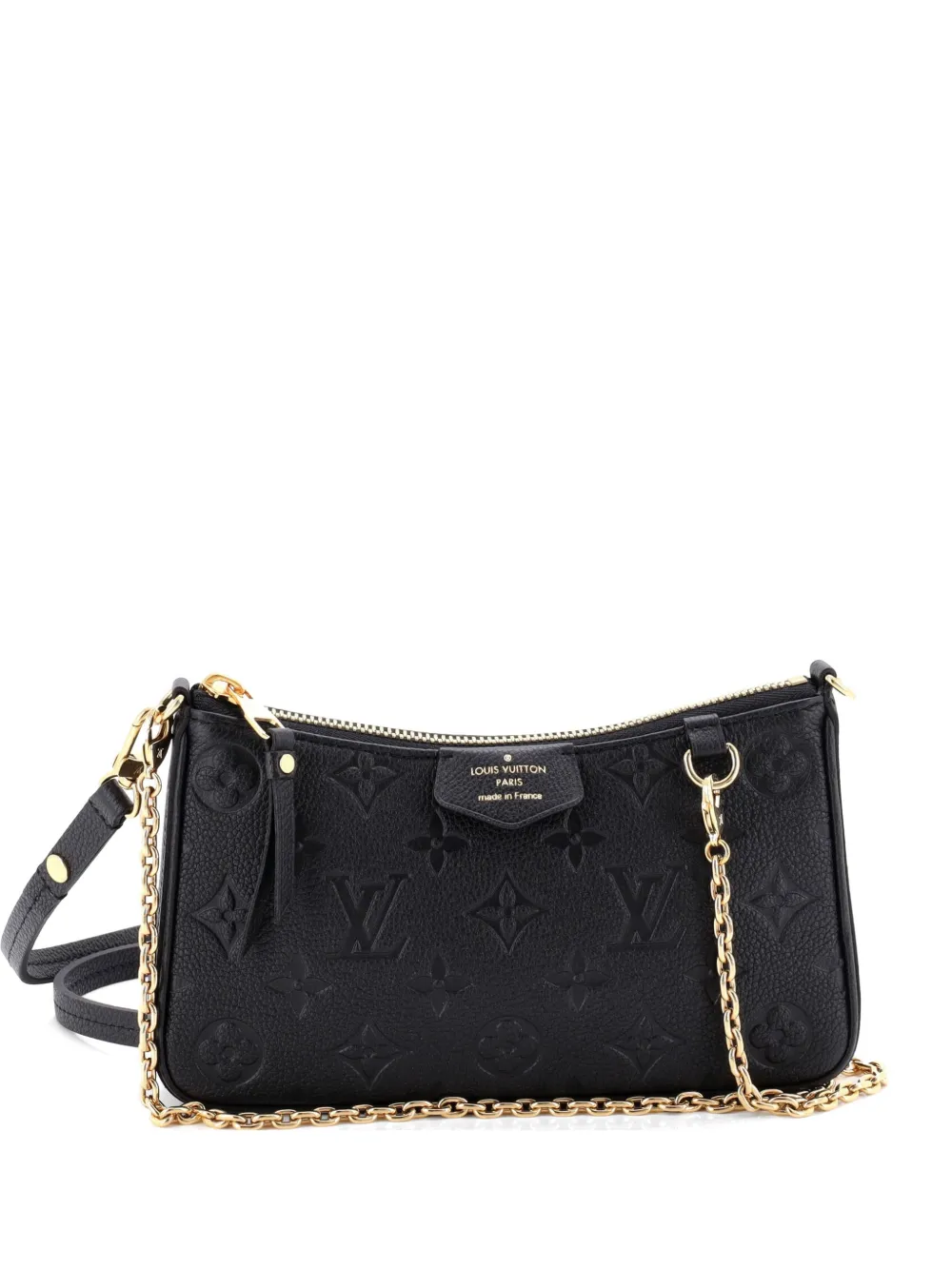 Louis Vuitton Pre-Owned Borsa a spalla Easy Pouch on Strap in pelle Empreinte con monogramma - Nero