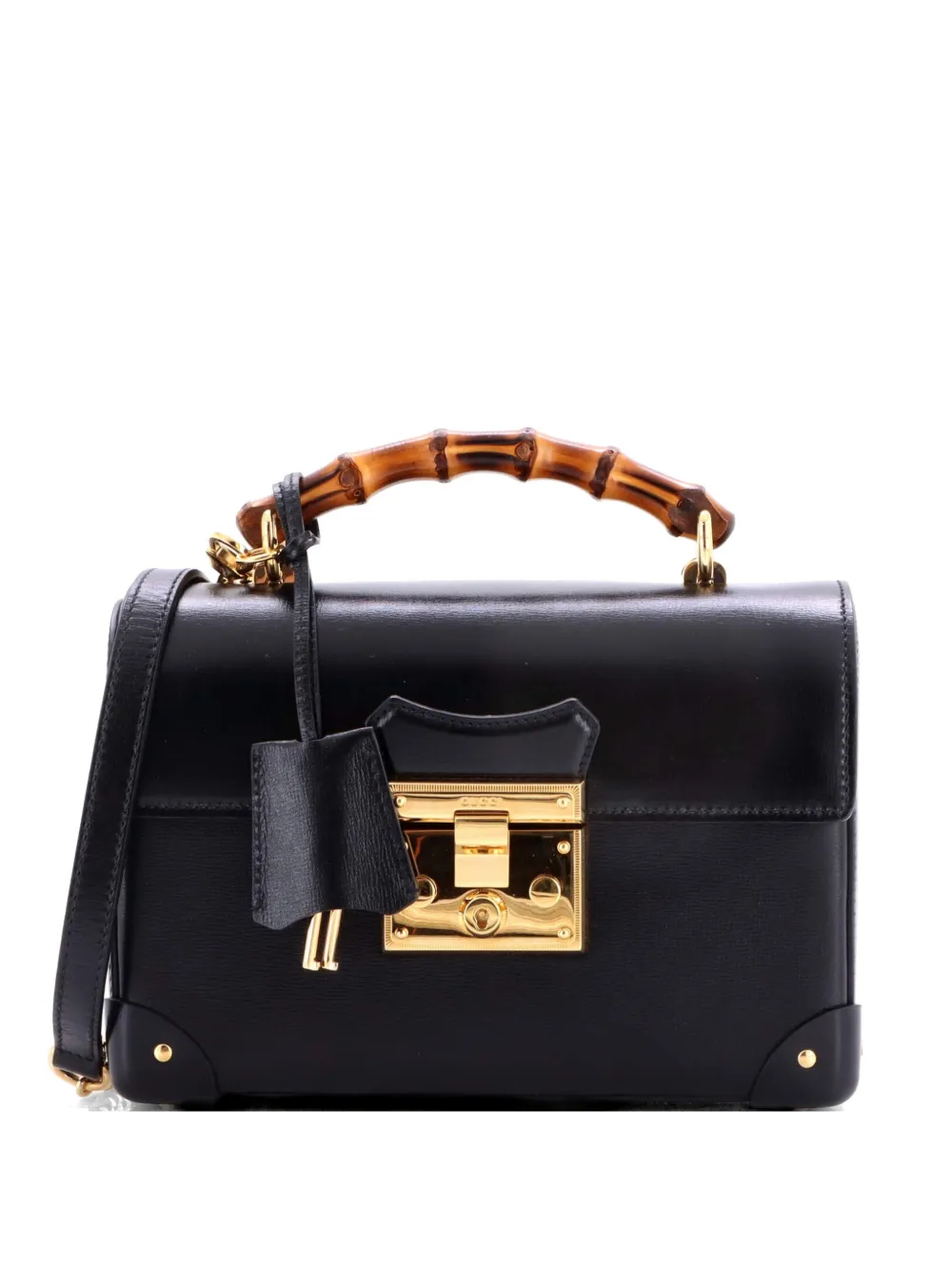 Gucci Pre-Owned Padlock Bamboo Leather Small shoulder bag - Nero