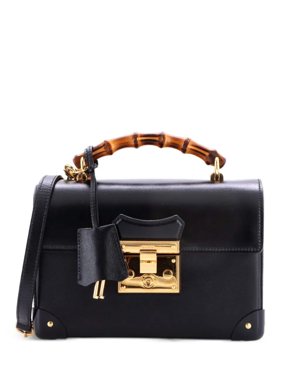 Gucci Pre-Owned Padlock Bamboo Leather Small shoulder bag - Nero