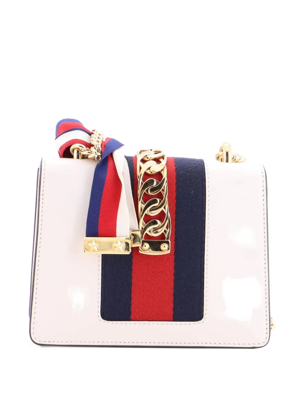 Gucci Pre-Owned Sylvie Chain Shoulder Bag Leather Mini crossbody bag - Bianco