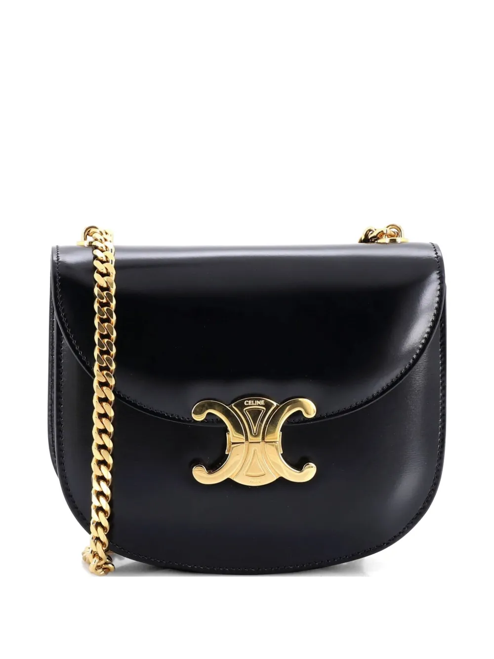 Celine Pre-Owned Triomphe Besace Clea Chain Flap Bag Leather shoulder bag - Nero