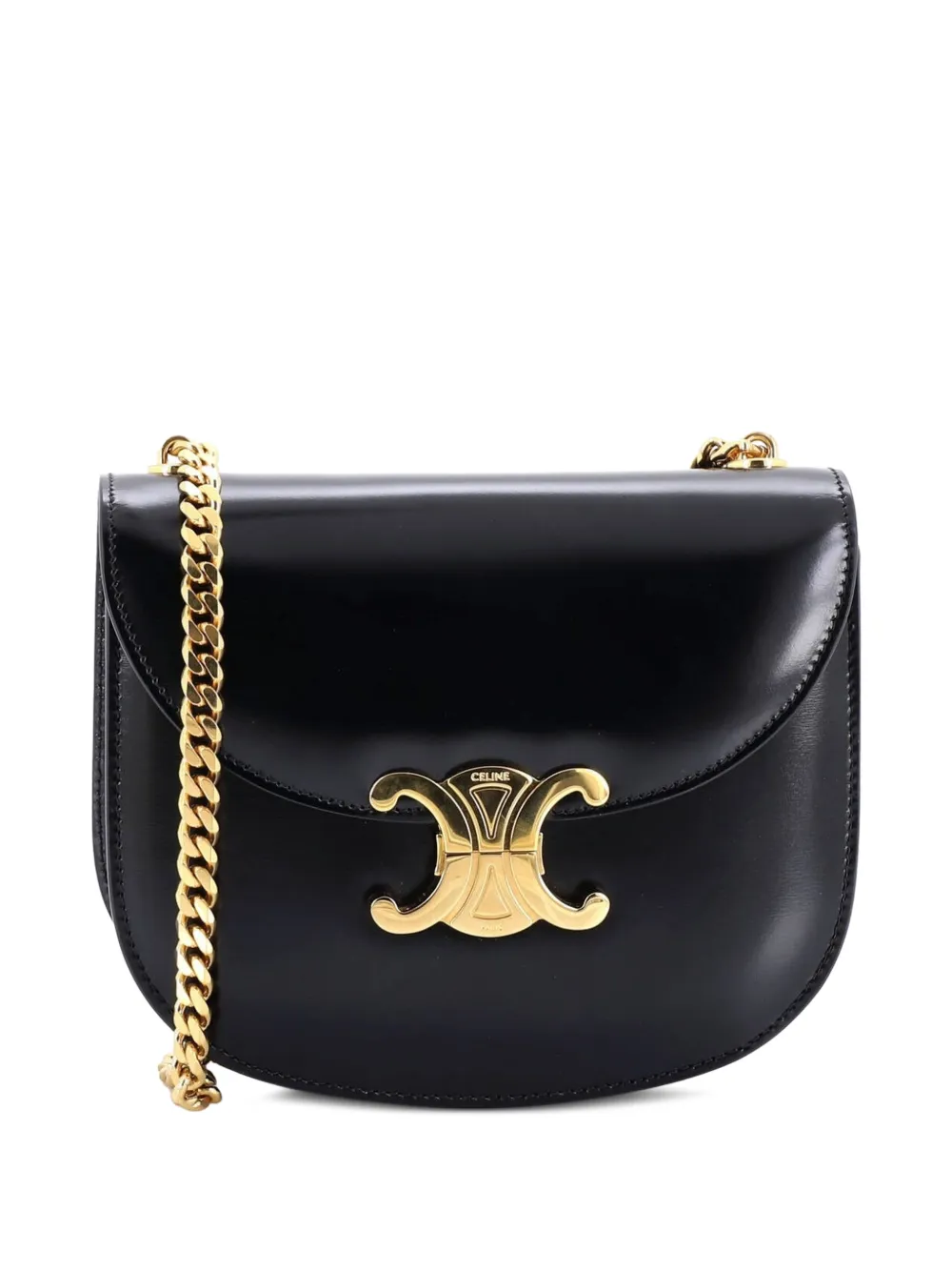 Celine Pre-Owned Triomphe Besace Clea Chain Flap Bag Leather shoulder bag - Nero