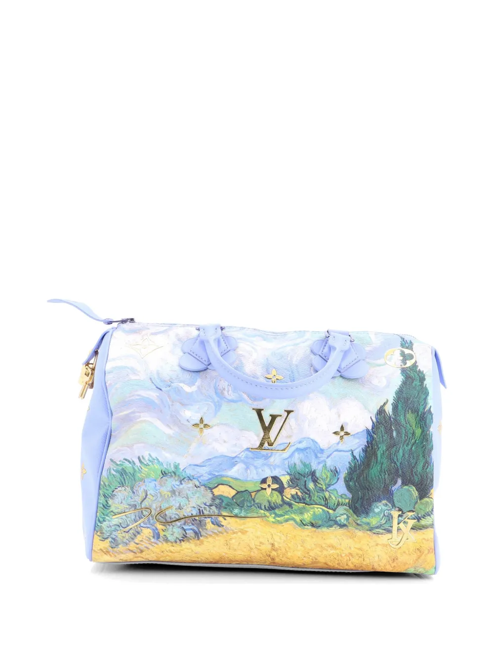  Louis Vuitton Pre-owned Borsa A Tracolla Speedy Handbag Limited Edition Jeff Koons Van Gogh Print Canvas 30 - Blu 