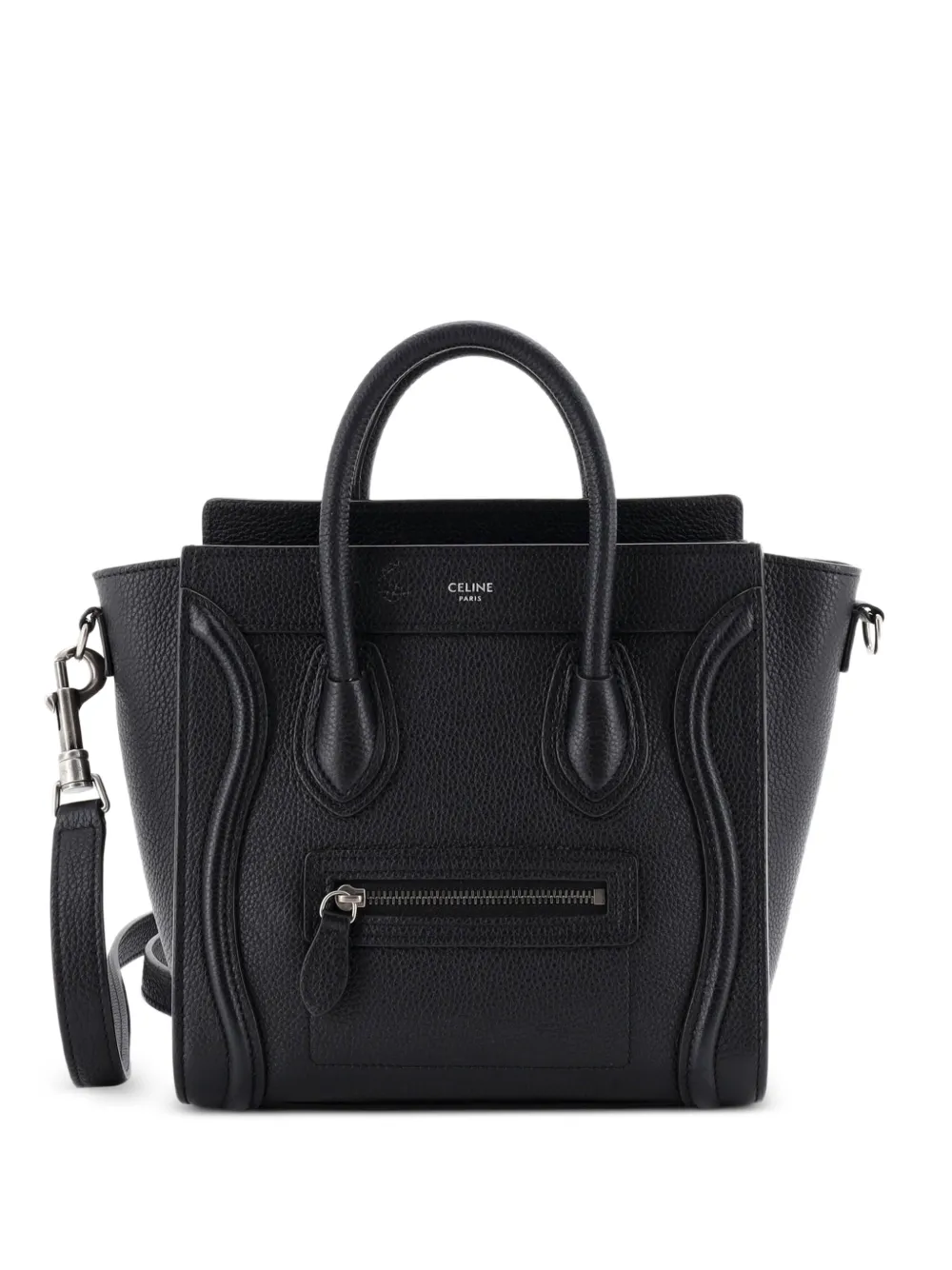 Celine Pre-Owned Luggage Bag Grainy Leather Nano crossbody bag - Schwarz