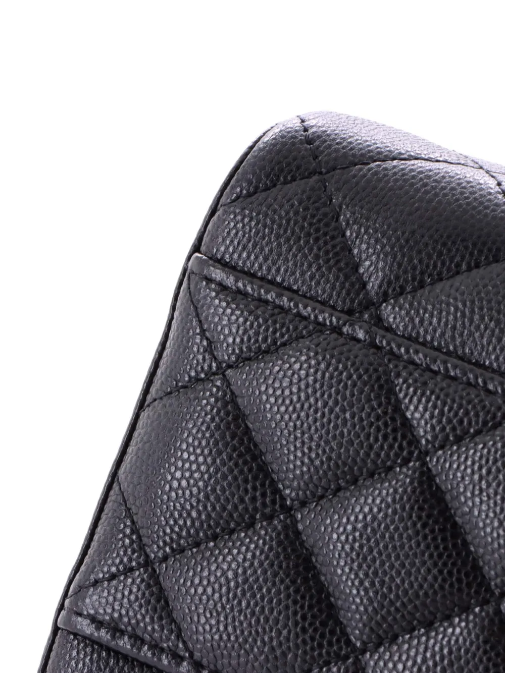 Chanel Pre-owned Vertical Classic Vanity Case with Chain Quilted Caviar Small Shoulder Bag in Black, view 5