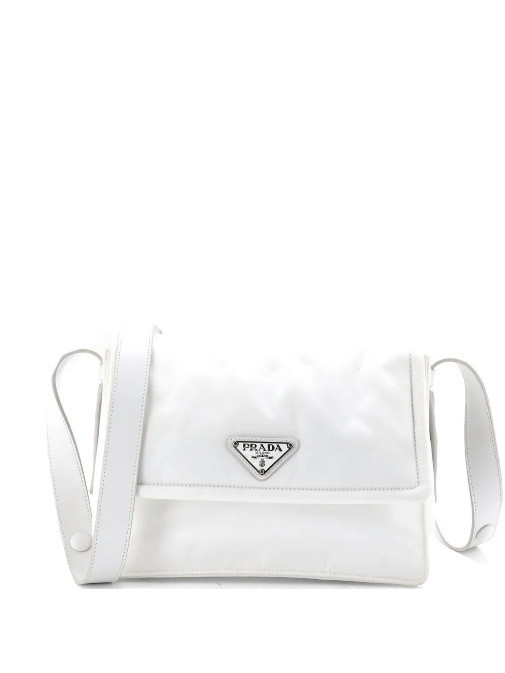 Prada Pre-Owned Padded Flap Shoulder Bag Re-Nylon Small crossbody bag - Bianco