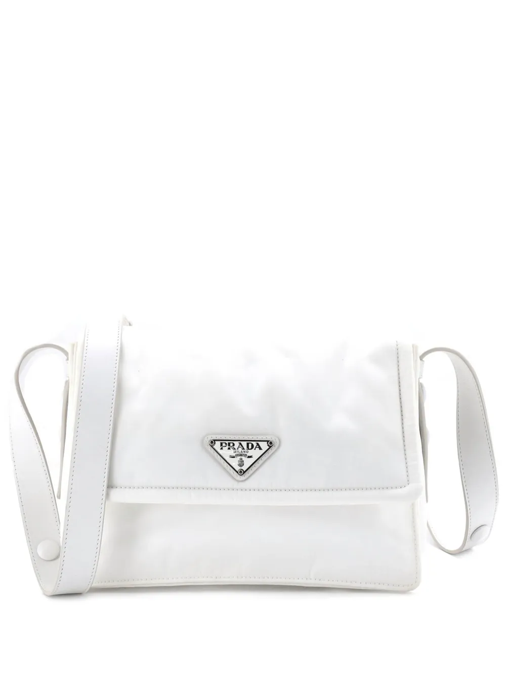 Prada Pre-Owned Padded Flap Shoulder Bag Re-Nylon Small crossbody bag - Bianco