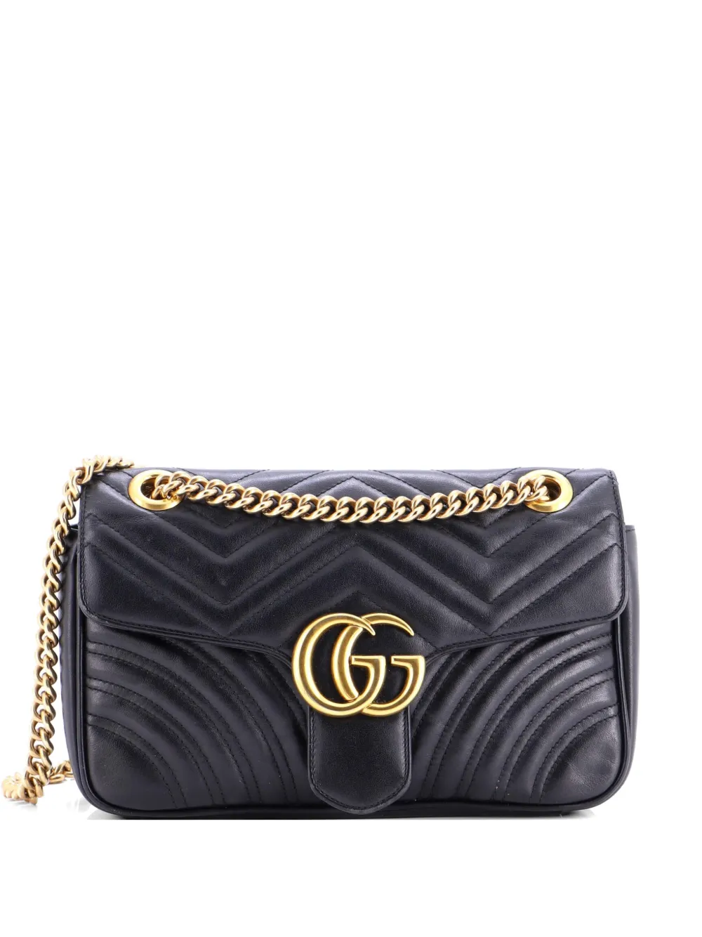 Gucci Pre-Owned GG Marmont Flap Bag Matelasse Leather Small crossbody bag - Black