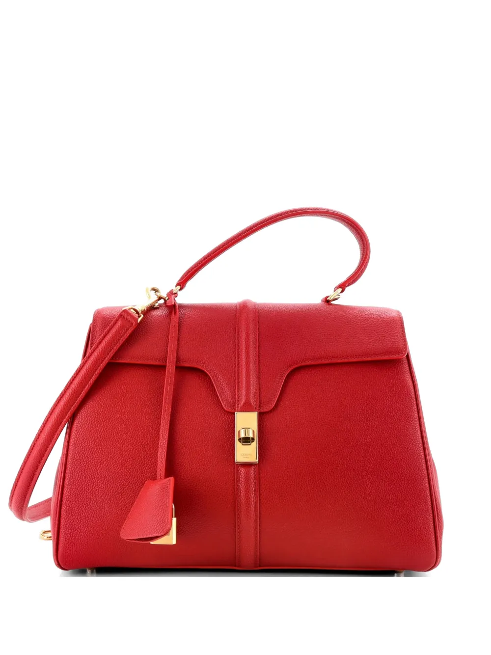 Celine Pre-Owned 16 Top Handle Bag Grained Calfskin Medium shoulder bag - Rosso