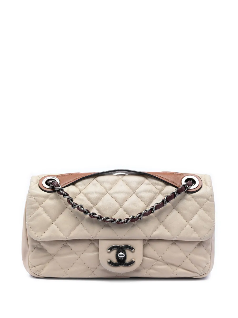 CHANEL Pre-Owned 2011 Medium Iridescent Calfskin In The Mix Flap satchel - Toni neutri