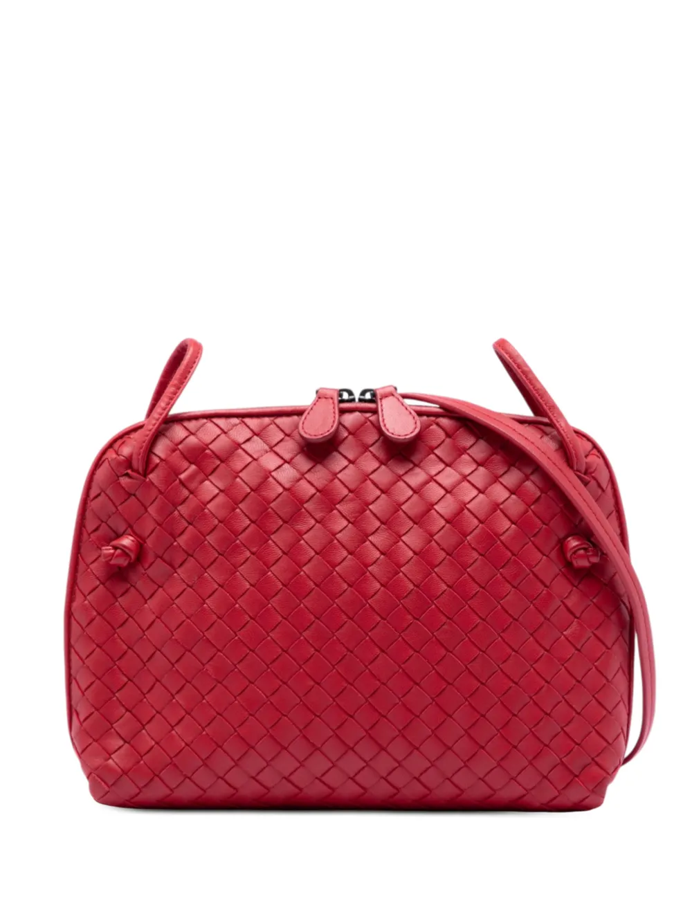 Bottega Veneta Pre-Owned 2012-2025 Nappa Intrecciato Nodini crossbody bag - Red