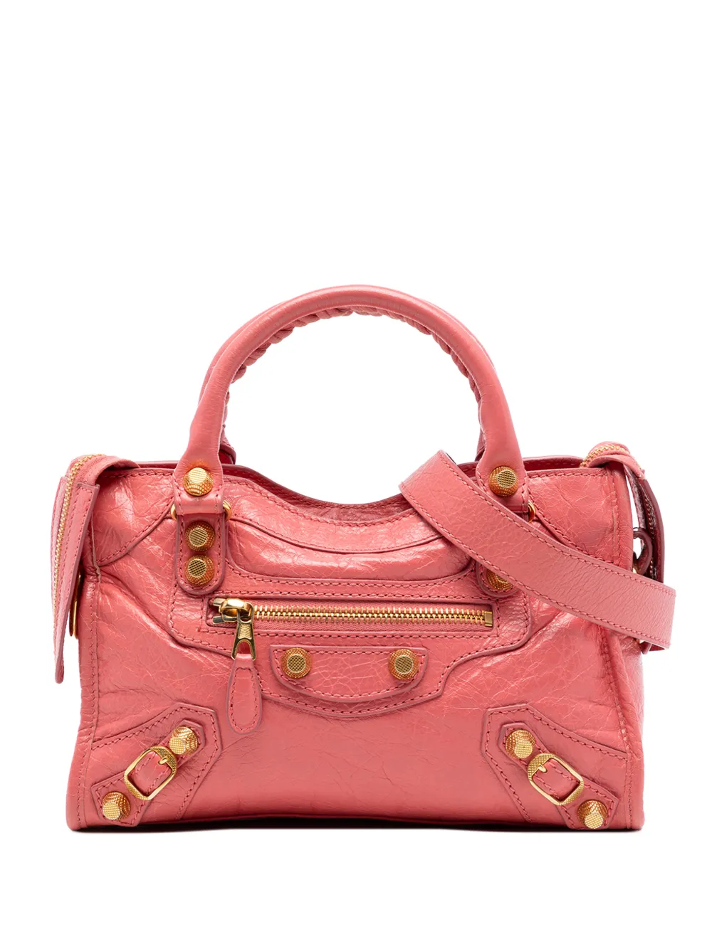 Balenciaga Pre-Owned 2015 Mini Lambskin Motocross Giant 21 City satchel - Rosa