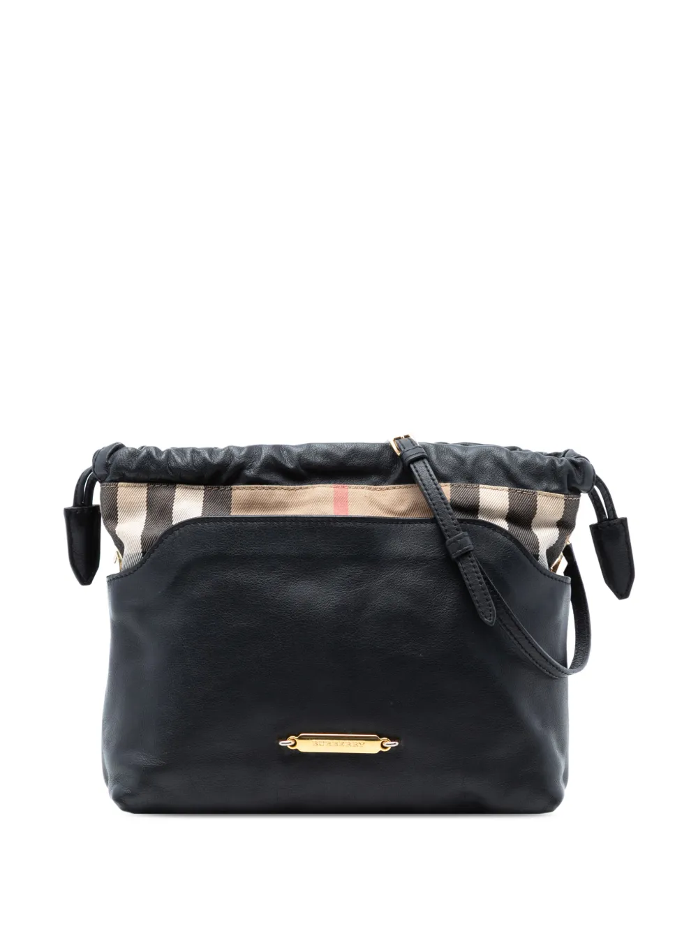 Burberry Pre-Owned 2000-2017 House Check Canvas and Calfskin Little Crush crossbody bag - Nero