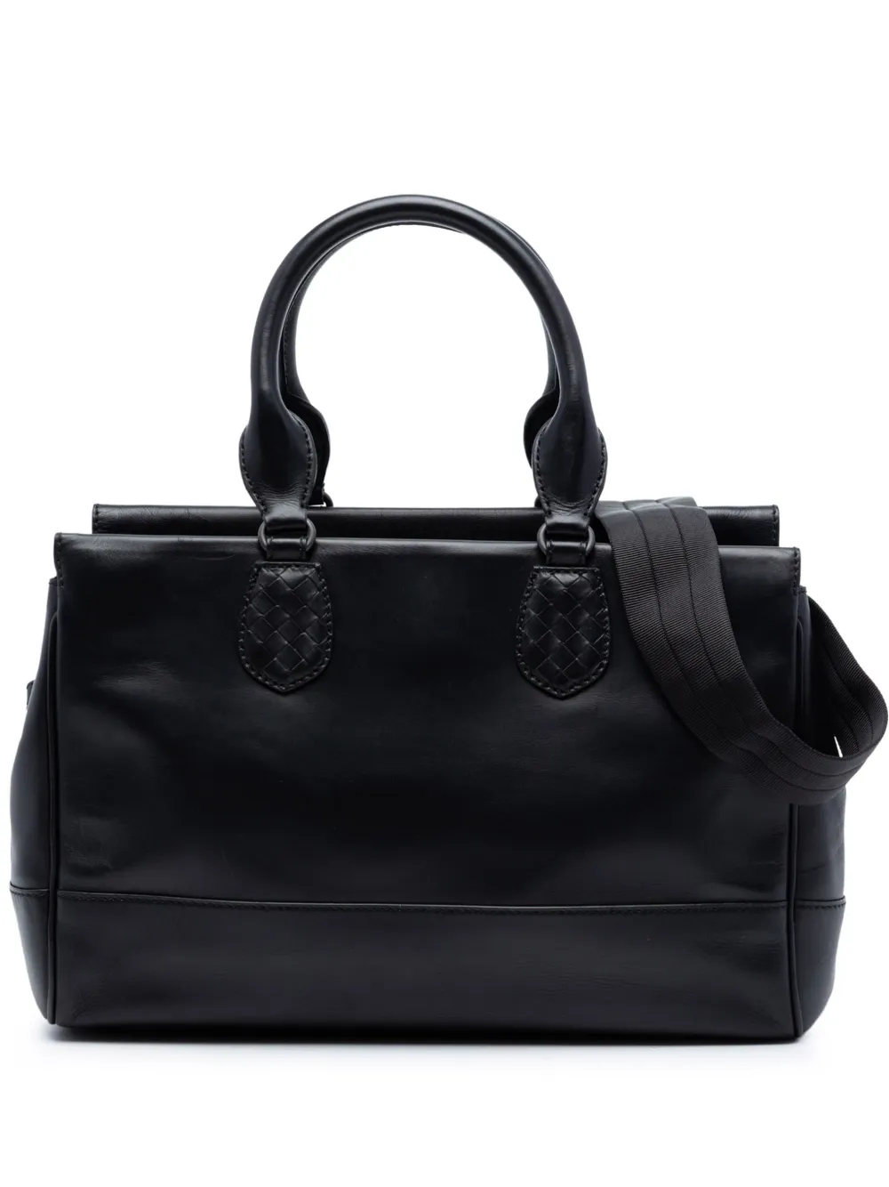 Bottega Veneta Pre-Owned 2012-2025 Intrecciato Trimmed Leather Ducale Top Handle Bag satchel - Nero