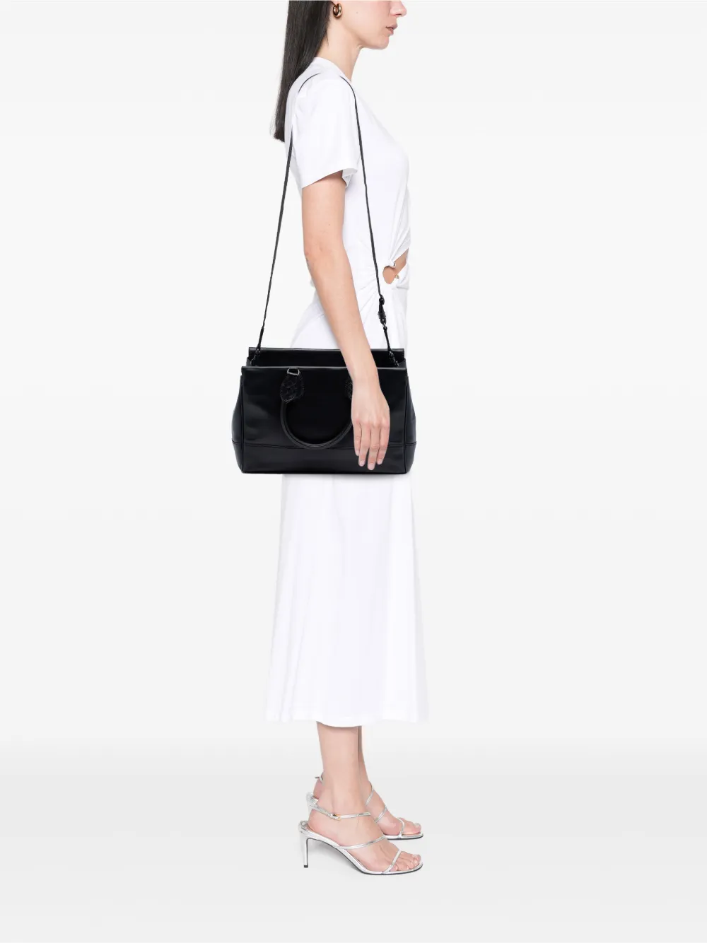  Bottega Veneta Pre-owned Bolso Satchel Ducale De Piel Con Ribete Intrecciato Y Asa Superior 2012-2025 - Negro 