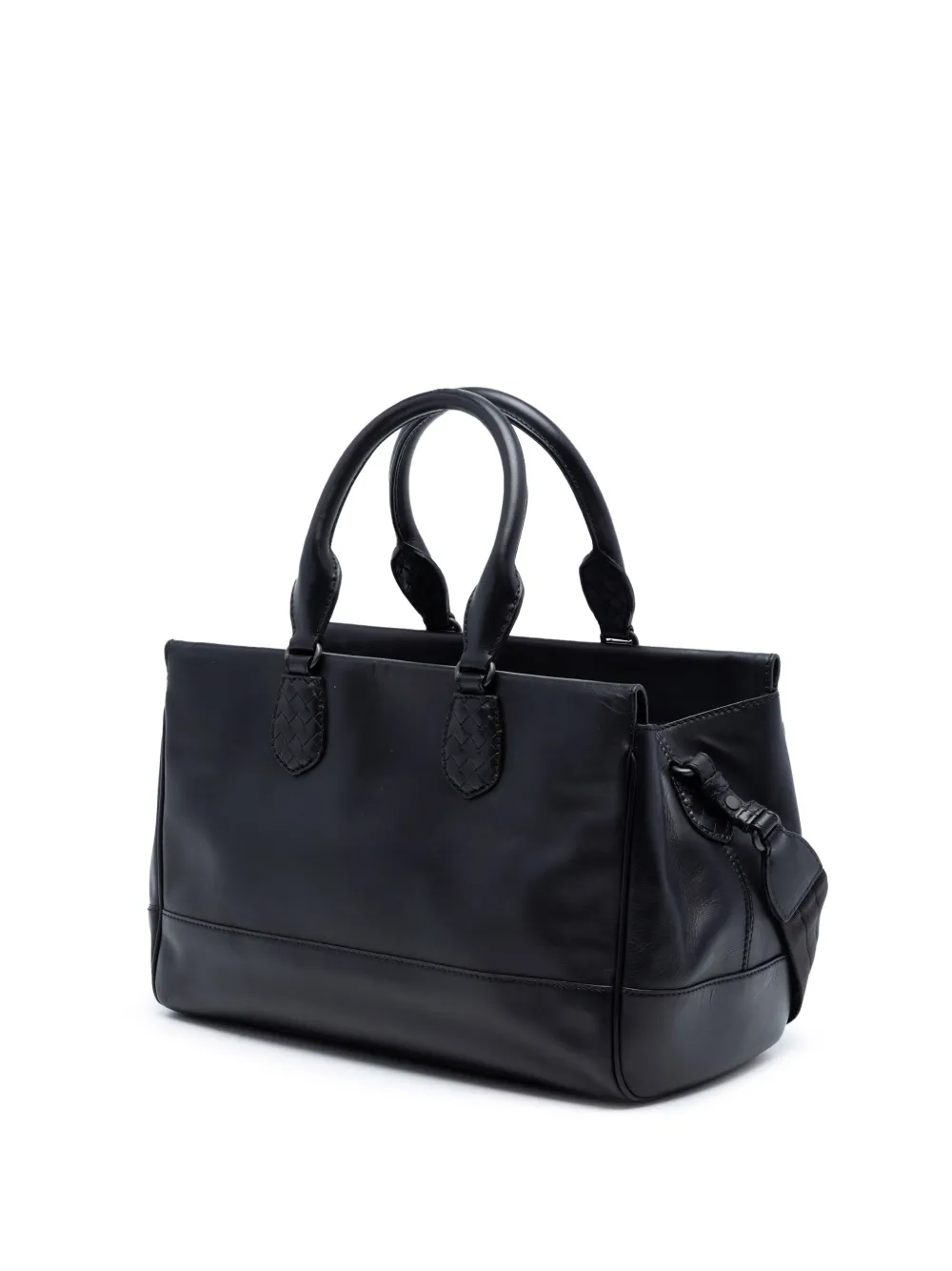  Bottega Veneta Pre-owned Bolso Satchel Ducale De Piel Con Ribete Intrecciato Y Asa Superior 2012-2025 - Negro 