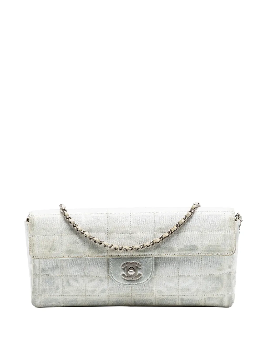 CHANEL Pre-Owned 2000-2002 New Travel Line Nylon East West Flap shoulder bag - Argento