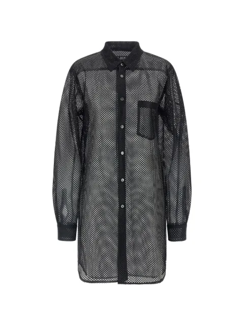 Black Comme Des Garçons mesh long shirt