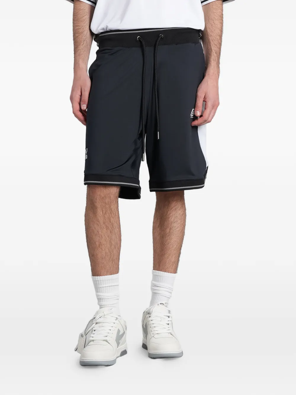 Off-White logo-print panelled shorts - Schwarz