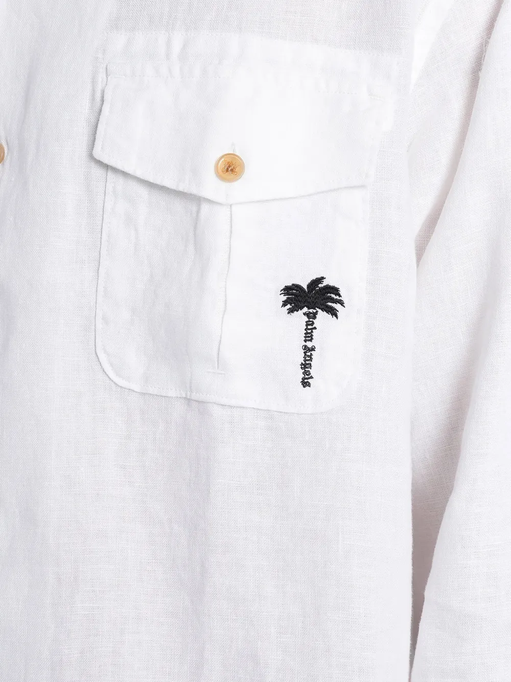 Palm Angels Overhemd met geborduurd logo Wit
