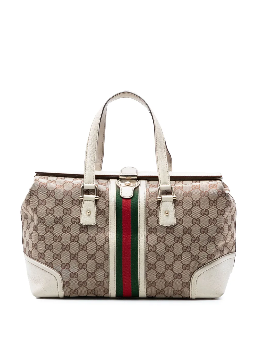Gucci Pre-Owned 2000-2015 GG Canvas Web Treasure boston bag - Toni neutri
