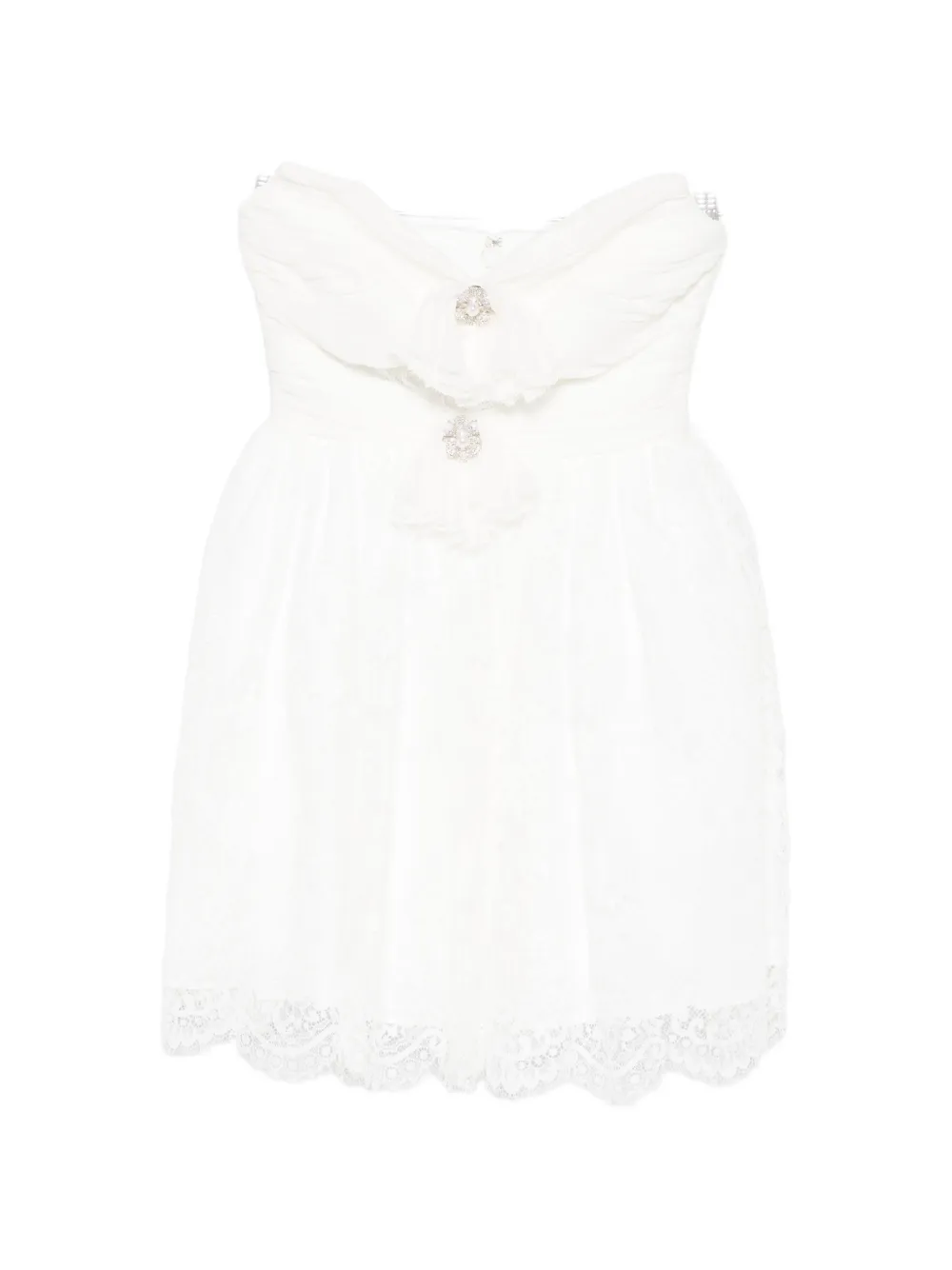 Self-Portrait strapless mini dress - Bianco