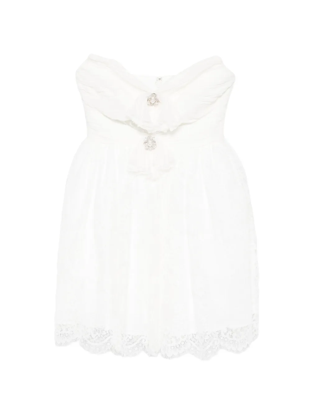 Self-Portrait strapless mini dress - Bianco