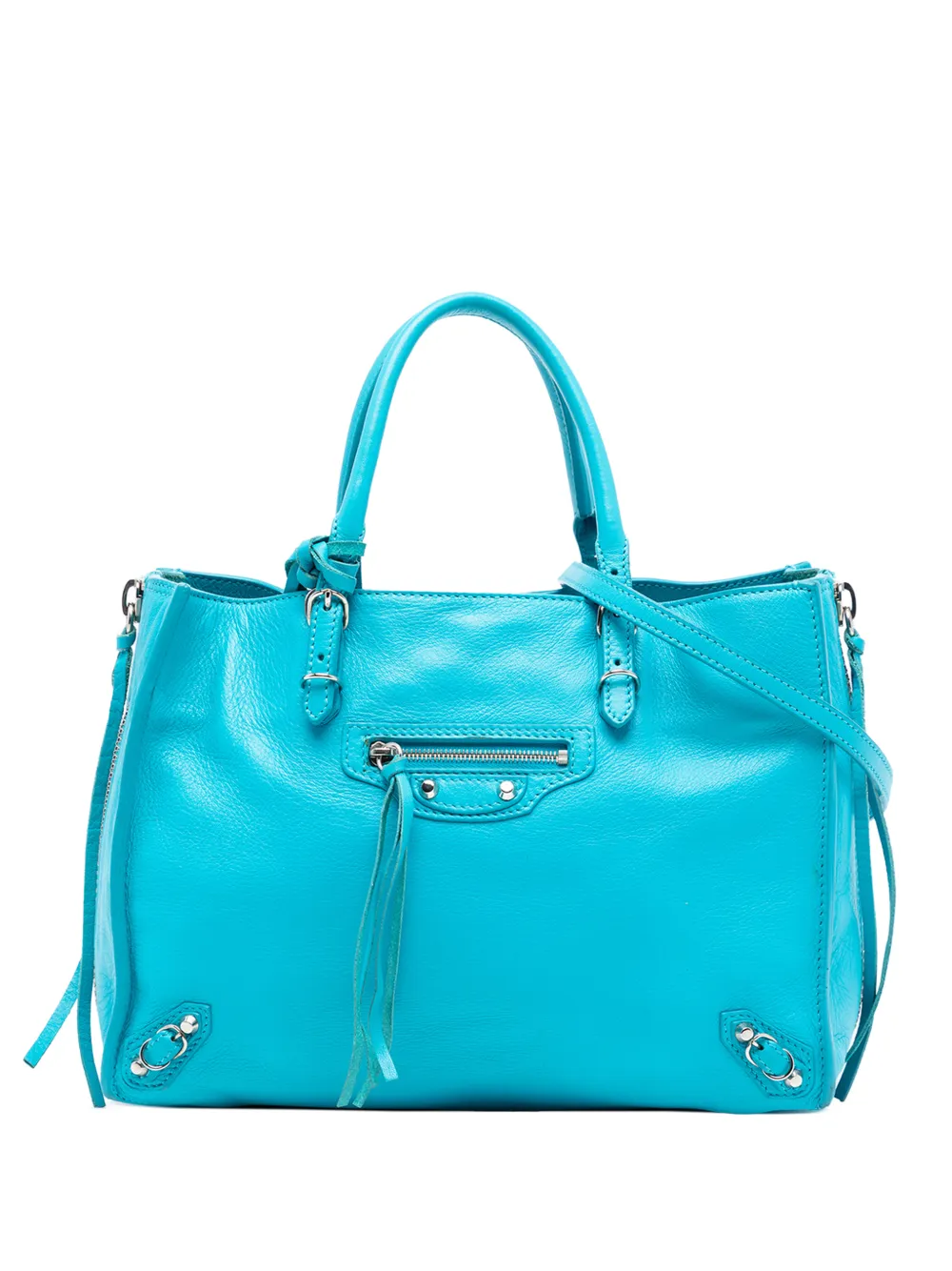 Balenciaga Pre-Owned 2015 Mini Leather Papier A6 Zip-Around satchel - Blu