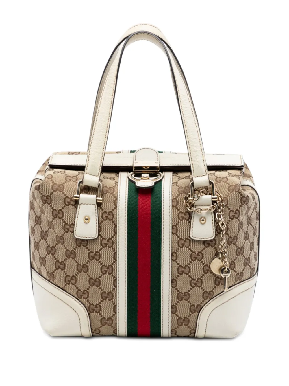 Gucci Pre-Owned 2016-2025 GG Canvas Web Treasure handbag - Bianco