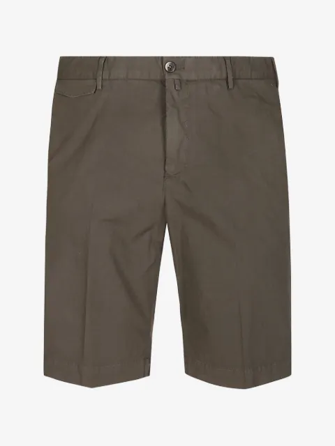 PT Torino Katoenen shorts met knoopsluiting en plooien