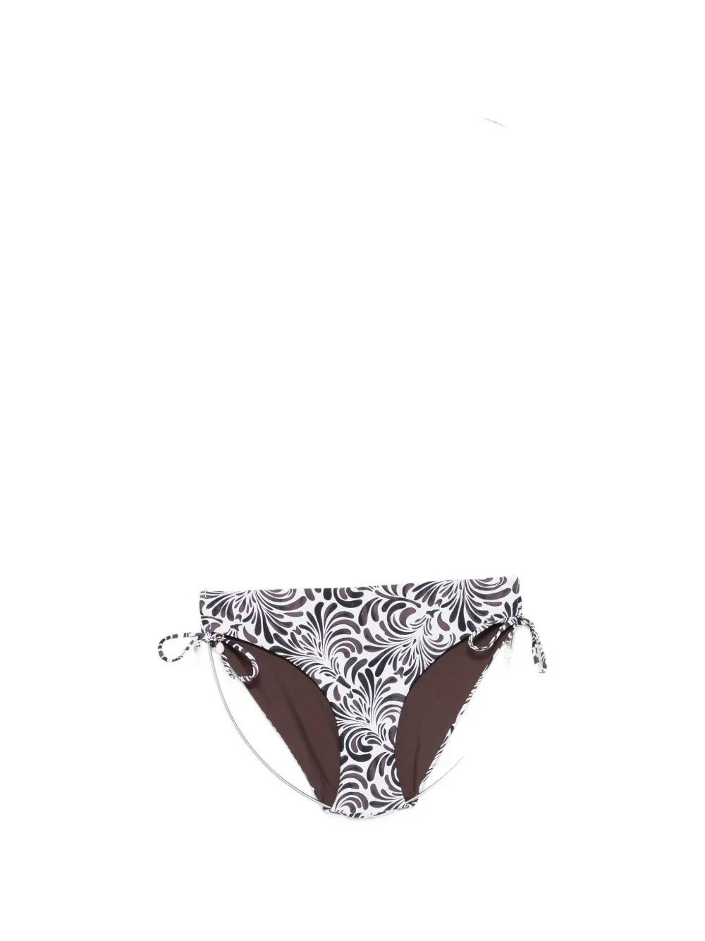 TWINSET botanical-print side-tie bikini bottoms - Bianco