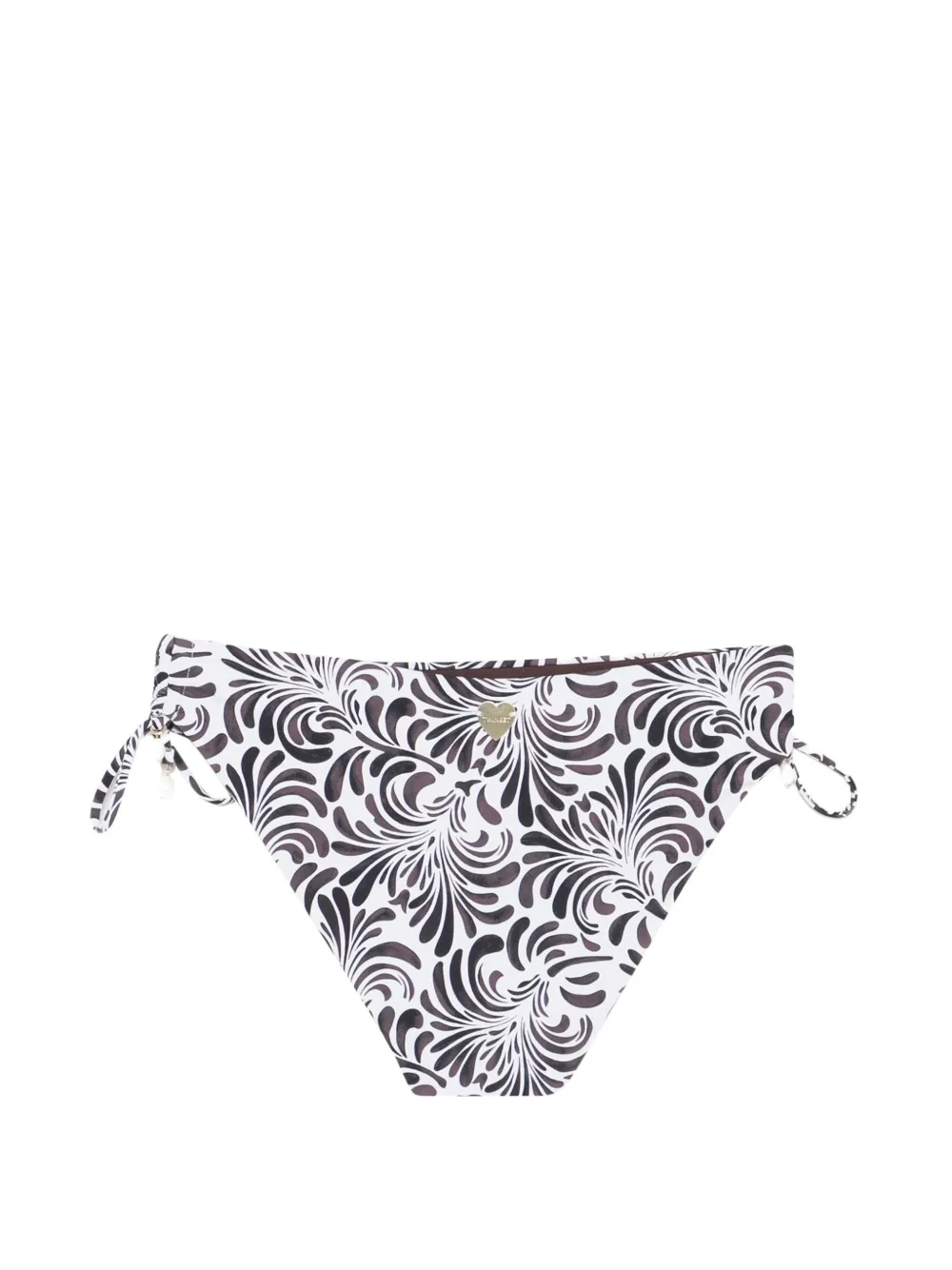 TWINSET Bikinislip met botanische print en striksluiting Wit