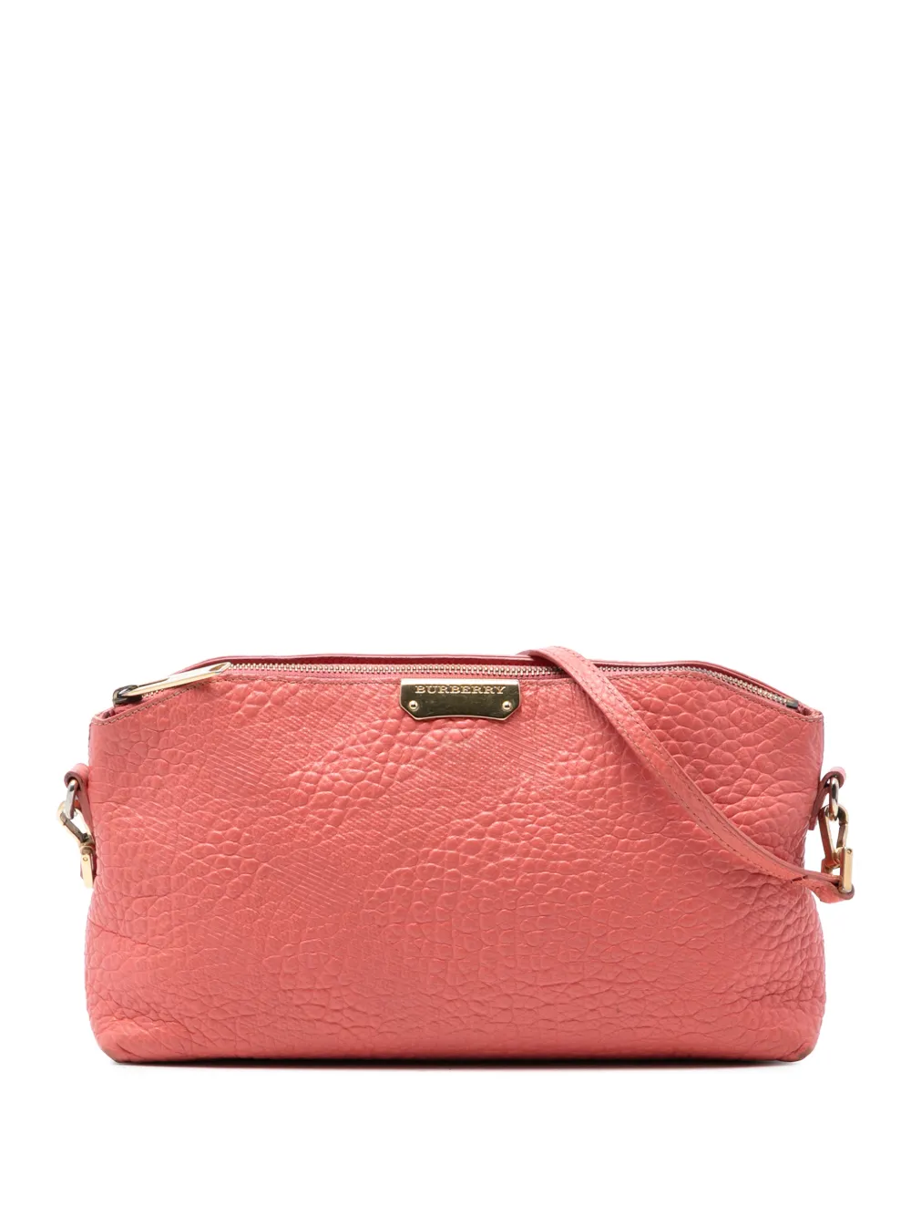 Burberry Pre-Owned 2000-2017 Small Grain Check Embossed Leather Chichester crossbody bag - Rosa
