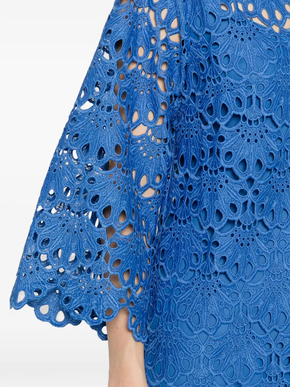 TWINSET Gewelfde jurk met kant Blauw