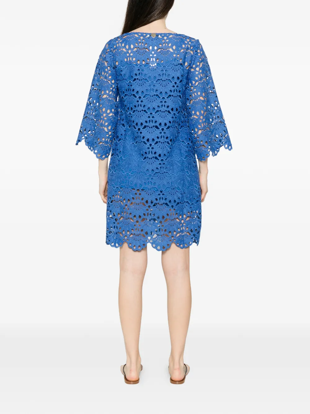 TWINSET Gewelfde jurk met kant Blauw