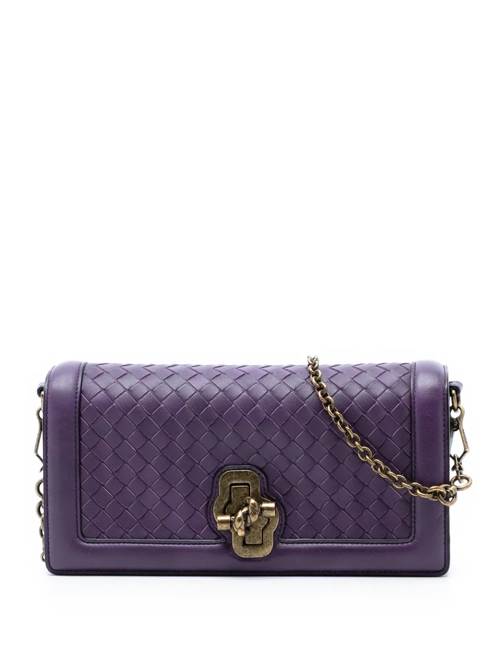 Bottega Veneta Pre-Owned 2012-2025 Nappa Intrecciato Olimpia Knot crossbody bag - Purple