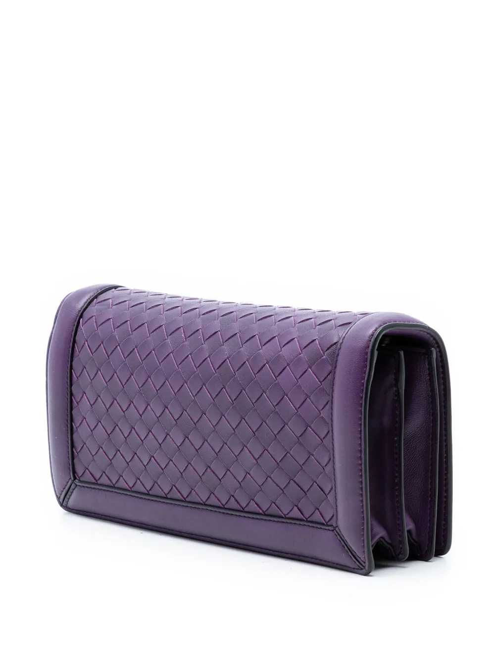  Bottega Veneta Pre-owned Borsa A Tracolla Olimpia Knot In Nappa Con Design Intrecciato 2012-2025 - Viola 