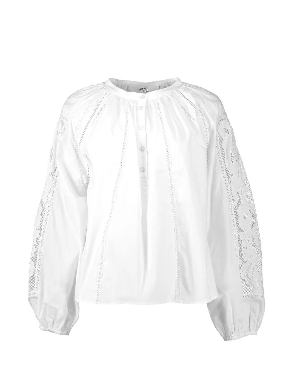 DMN Paris Liliane lace-insert blouse - Bianco